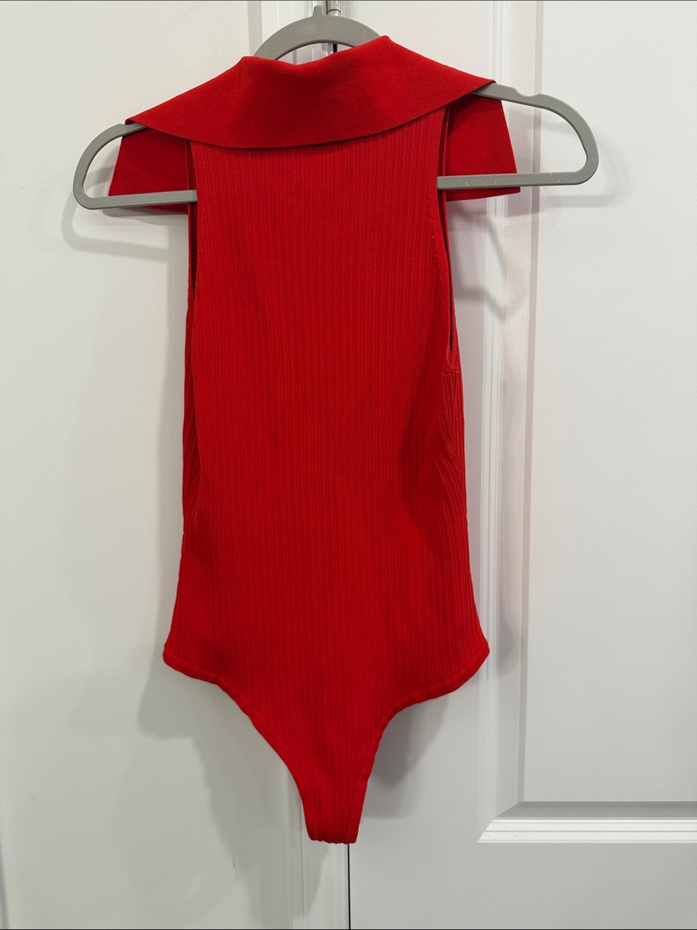 NICHOLAS Red Ribbed Collared Body Suit - Picture 4 of 4
